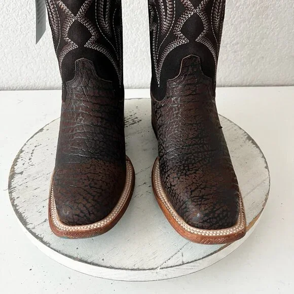 Lane SARATOGA Square Toe Cowboy Boots Dark Brown Western Cowgirl Mid Calf 6 - Picture 6 of 13